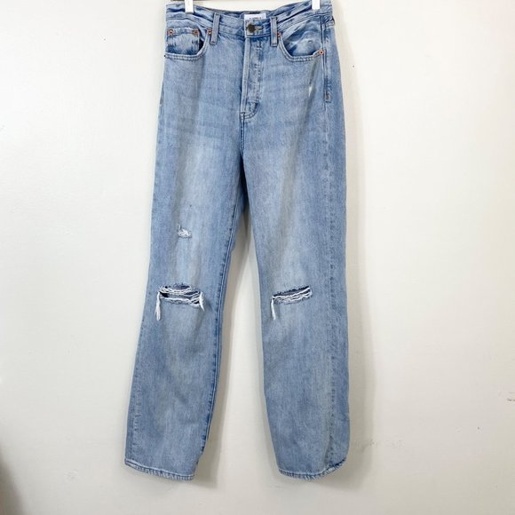 pistola Denim - Pistola Womens Cassie Super High Rise Distressed Straight Leg Jeans Size 26